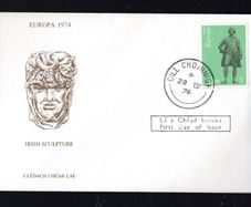 1974 Ireland Europa Sculptures 7p (Edmund Burke) Commemorative Stamp First Day Cover (FDC) with Cill Choinnigh (Kilkenny) cancel
