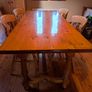 Solid pine table and 4 chairs Image 2