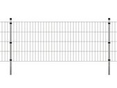 2D Garden Fence Panels & Posts 2008x830 mm 6 m Silver