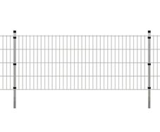 2D Garden Fence Panels & Posts 2008x830 mm 6 m Silver