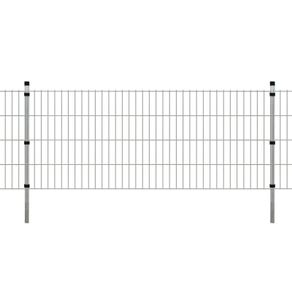 2D Garden Fence Panels & Posts 2008x830 mm 6 m Silver