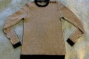 Ralph Lauren Merino Wool Houndstooth Sweater Crest Button Size S