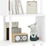5/6-Tier Tall Bookshelf,S-Shaped Geometric Bookcase, Wood Display Shelves With Storage,Modern Bookshelf for Living Room Bedroom, Home Office, White Image 2
