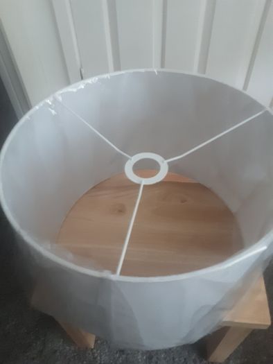 Shade/Large Round Gray Linen Lampshade .. Price Drop