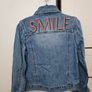 Girls blue washed denim jacket Image 2