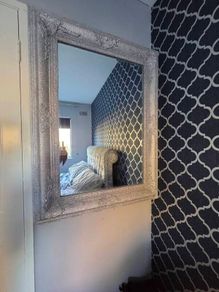 large silver glitter mirror