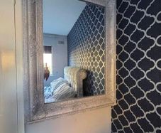 large silver glitter mirror