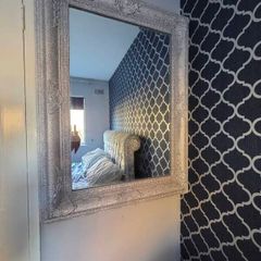 large silver glitter mirror