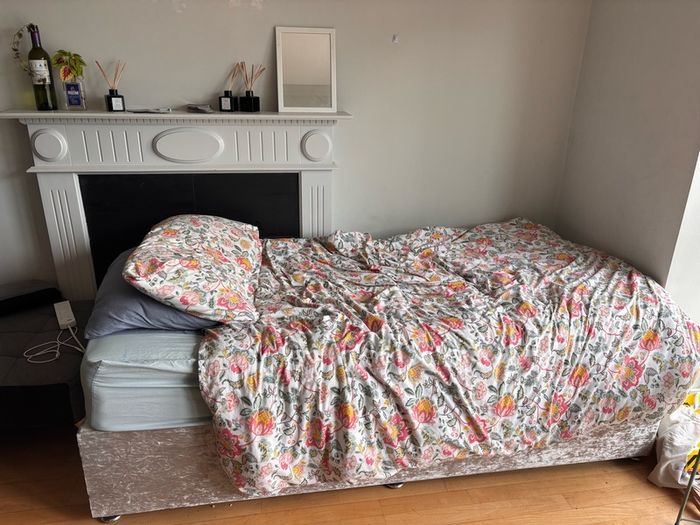 Bed with base and headboard