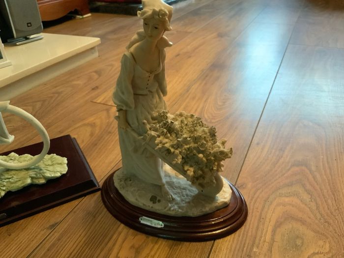 Clock, figures, Display Cabinet