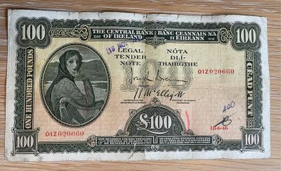 Lady Lavery 1946 100 Pound Currency Commission Banknote