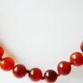 Vintage Natural Red Carnelian Agate Bead Necklace strung on a silk cord length 20" Image 7