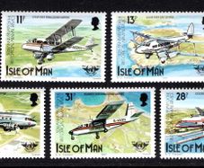 1984 Isle of Man 50th Anniversary of First Official Airmail to the Isle of Man and 40th Anniversary of international Civil Aviation Organisation Commemorative Stamp Mint Never Hinged (MNH)