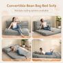 Bean Bag Bed Folding Sofa Bed Mattress for Adults, Extra Thick 6 Fold Floor Couch for Bedroom Living Room, Gray, 135x240 cm Image 2