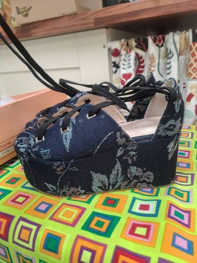 Public desire platform denim sandals