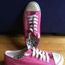 NEXT Baseball Sneakers 41 Two Pairs Canvas Plimsolls    -  with Bonus Funky Insoles Image 2