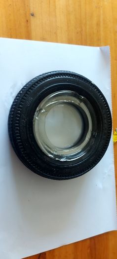 Goodyear tyre glass ashtray,,collectors item,,1960,70s,,hard to come by,,see pictures for condition ,sold as is ,little chip on the rim underneath,,wouldn't notice from top ,sold as seen