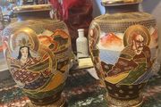 Pair of large Japanese satsuma vases free postage