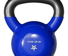 12kg Kettlebells Vinyl Coated Cast Iron for Dumbbell Weights Exercises, Gym, Fitness, Full Body Workout Equipment Push up, Grip and Strength Training