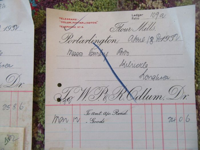 odlums flour mills receipts 1932