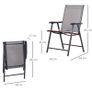 Set of Two Folding Garden Chairs - Grey Image 2