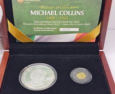 Ireland Silver Proof 2012 Michael Collins 1890-1922 Commemorative Silver and Gold Proof Coin Set in Original Holder with COA Stunning!