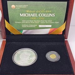 Ireland Silver Proof 2012 Michael Collins 1890-1922 Commemorative Silver and Gold Proof Coin Set in Original Holder with COA Stunning!