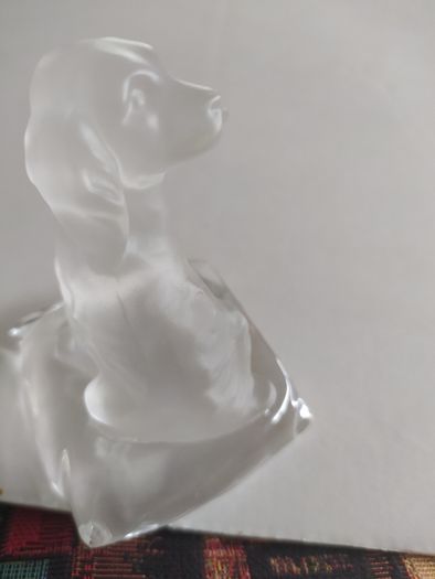 German crystal spaniel on cushion paperweight from Nactmann