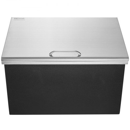 Drop in Ice Chest, 28"L x 20"W x 17"H Stainless Steel Ice Cooler, Commercial Ice Bin with Hinged Cover