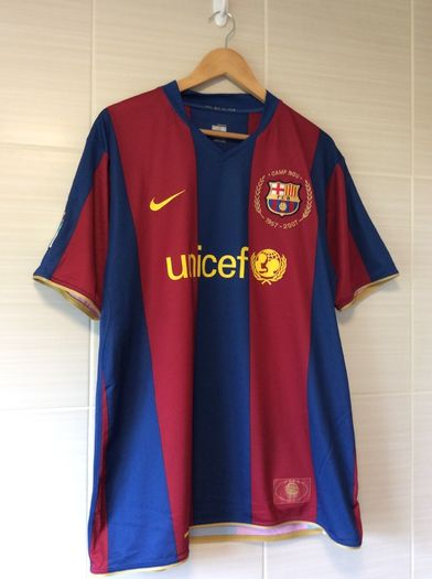 FC Barcelona Jersey. Official Mens Nike Home Jersey. Season 2007-2008. Original From The Time.