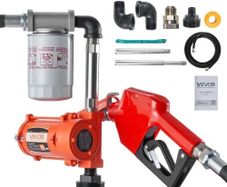 Fuel Transfer Pump, 12V DC 40 L/min, Portable Diesel Transfer Pump Kit, with Auto Shut-Off Nozzle, Discharge Hose, Overheat Protection, Power Cable, Explosion-Proof, for Gasoline Diesel Kerosene