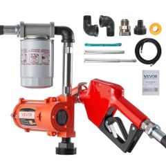 Fuel Transfer Pump, 12V DC 40 L/min, Portable Diesel Transfer Pump Kit, with Auto Shut-Off Nozzle, Discharge Hose, Overheat Protection, Power Cable, Explosion-Proof, for Gasoline Diesel Kerosene
