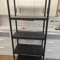 5 Tier Storage Rack, Black Plastic for Sale