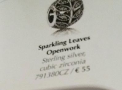 Brand new genuine Pandora leaves charm