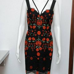 Karen Milllen rose chemical lace embroidered mini dress