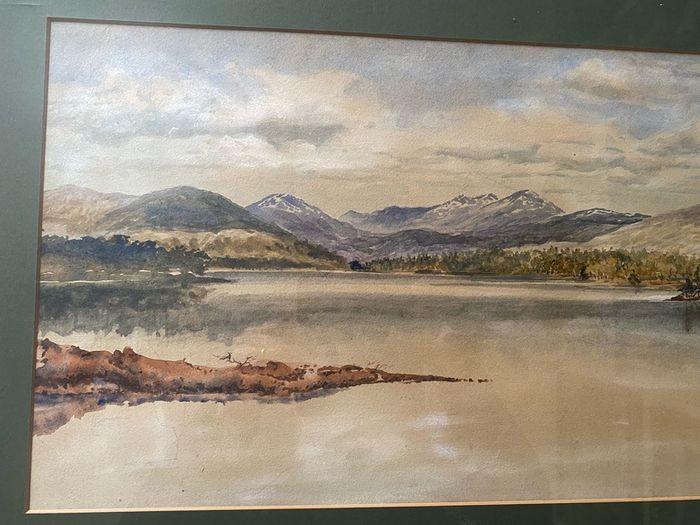 Original framed watercolor painting on paper signed