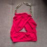 Red Chain Wrap Over Top with gold chain, size 10 Image 6