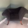Black Chair Velvet Chaise style Image 2