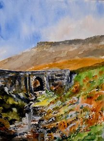 keem bay bridge watercolour