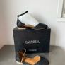 Black leather shoes sandals Image 3