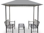 Garden Pavilion with Table and Benches 2.5x1.5x2.4 m Anthracite