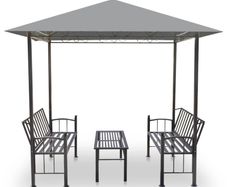 Garden Pavilion with Table and Benches 2.5x1.5x2.4 m Anthracite