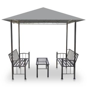 Garden Pavilion with Table and Benches 2.5x1.5x2.4 m Anthracite