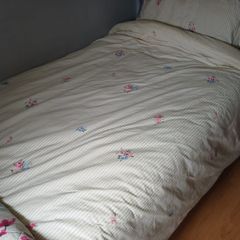 single bed with mattress