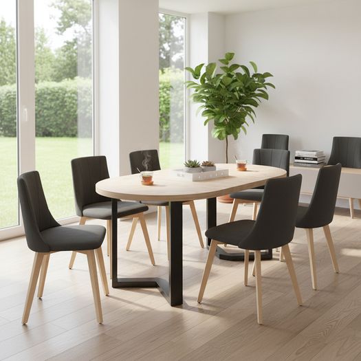 FLEXI 90 Extendable Round Dining Table from 90cm to 130cm  Laminated