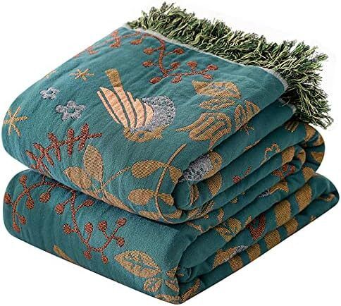 Double-sided Cotton Sofa Throws Large 2 or 3 Seater, Jacquard Woven Bedspread 230x250CM(90x98In)