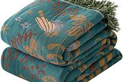 Double-sided Cotton Sofa Throws Large 2 or 3 Seater, Jacquard Woven Bedspread 230x250CM(90x98In)