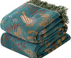 Double-sided Cotton Sofa Throws Large 2 or 3 Seater, Jacquard Woven Bedspread 230x250CM(90x98In)