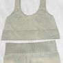 SKIMS Kim Kardashian Seamless Rib Aqua Green Lounge Set Bralette + Boxer Shorts Size S/M Image 9