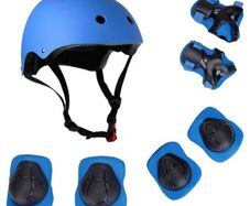 7 in 1 Kids Protective Gear Set - Helmet, Knee, Elbow & Wrist Pads Blue